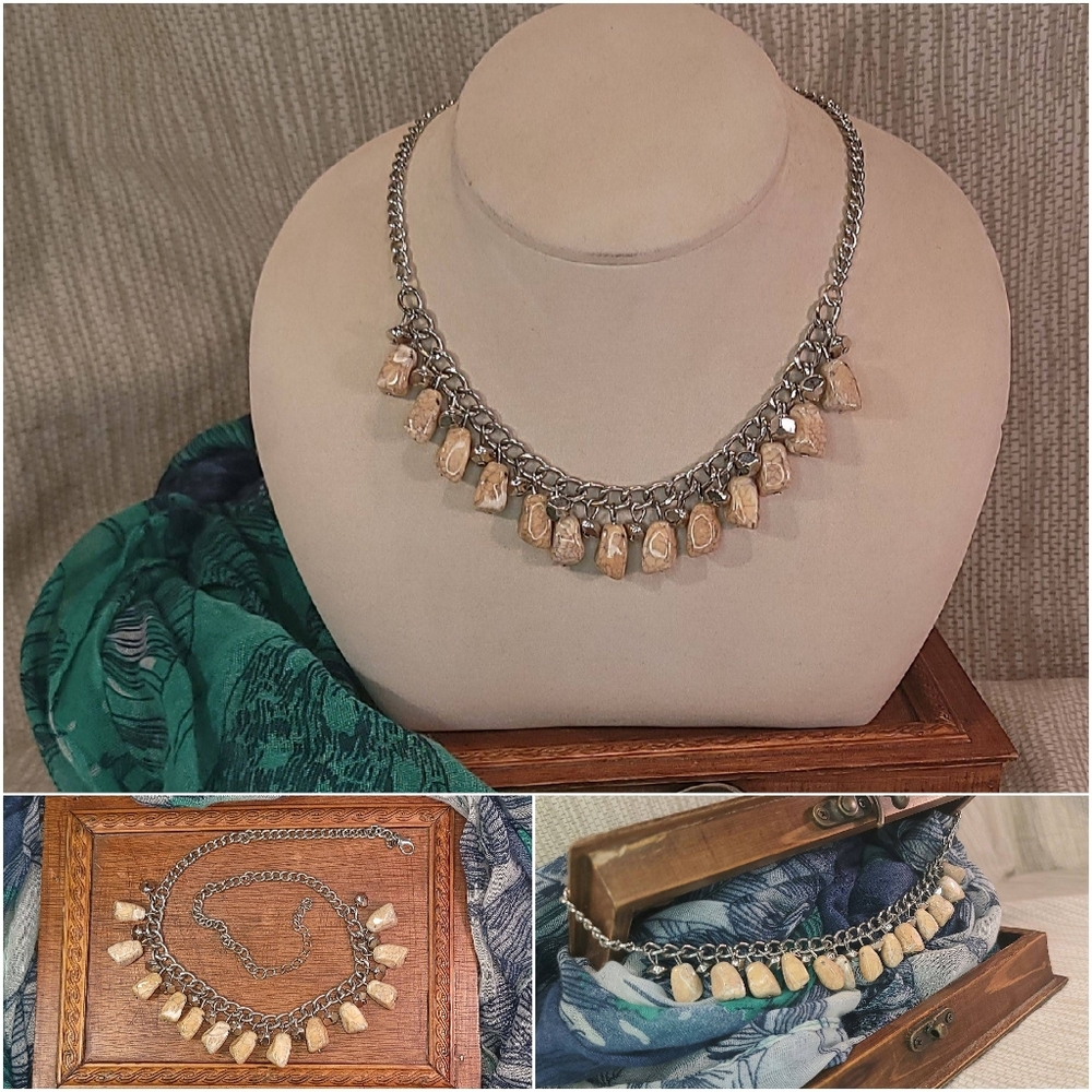 Tan stone necklace
